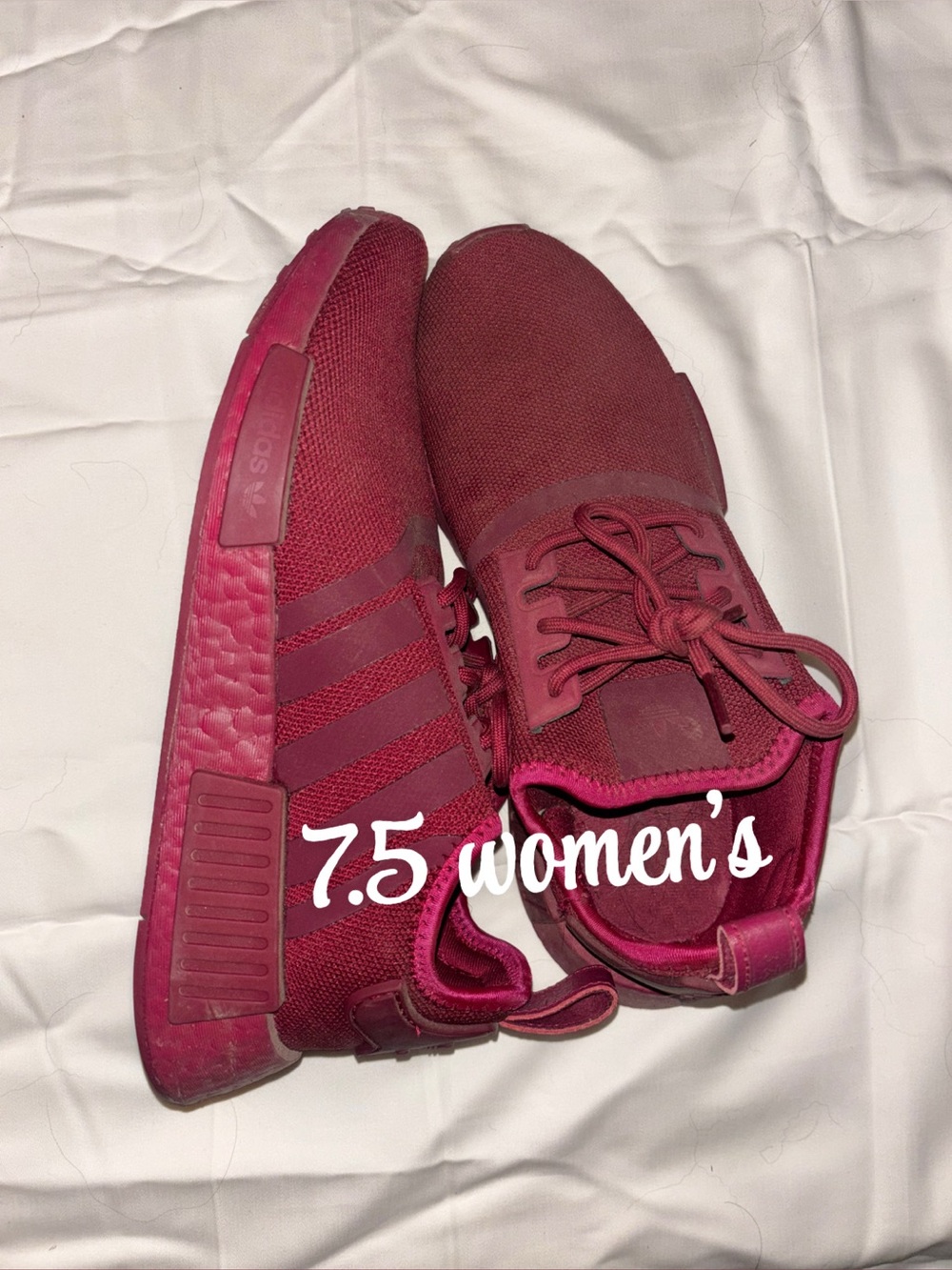 adidas Women's Burgundy/Maroon Slip-On Lace Sneakers